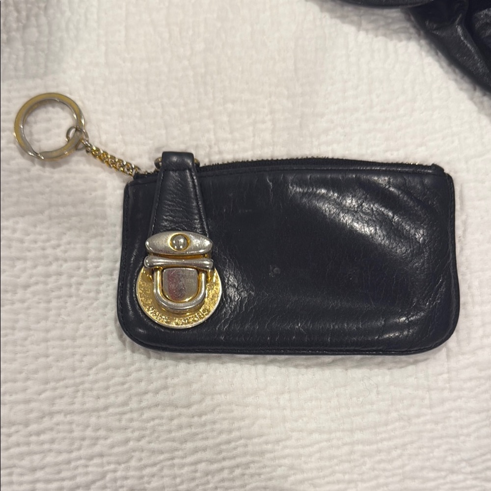 Marc Jacobs Black Leather Keychain Wallet